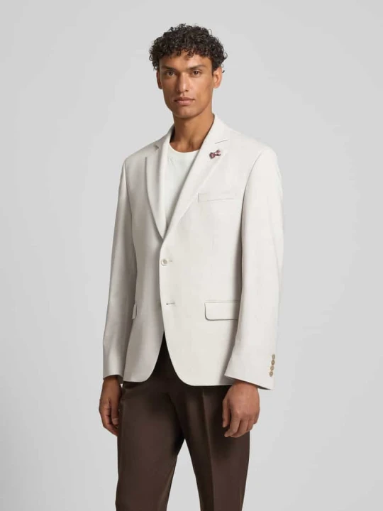 Zdjęcie produktu marynarka na 2 guziki o kroju slim fit z kieszeniami z patką Atelier Torino Beżowy