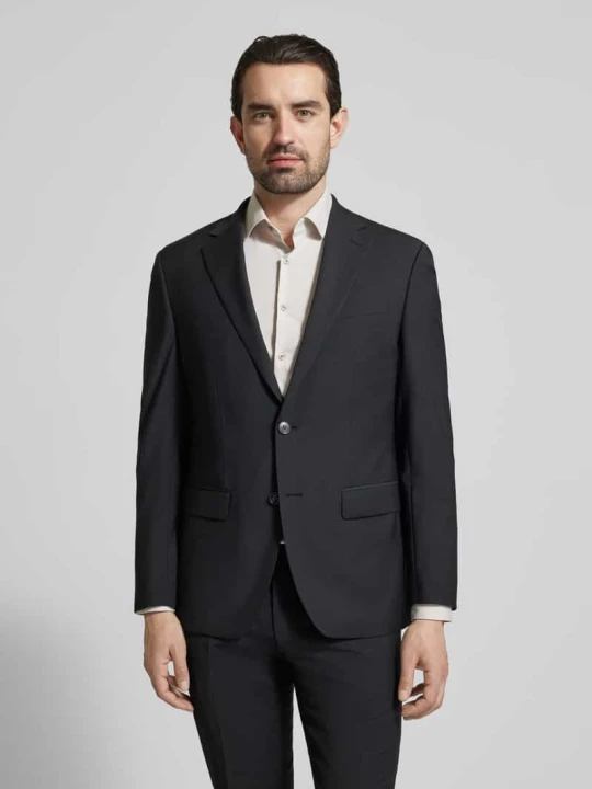 Zdjęcie produktu marynarka na 2 guziki o kroju slim fit z kieszeniami z patką HECHTER PARIS Czarny