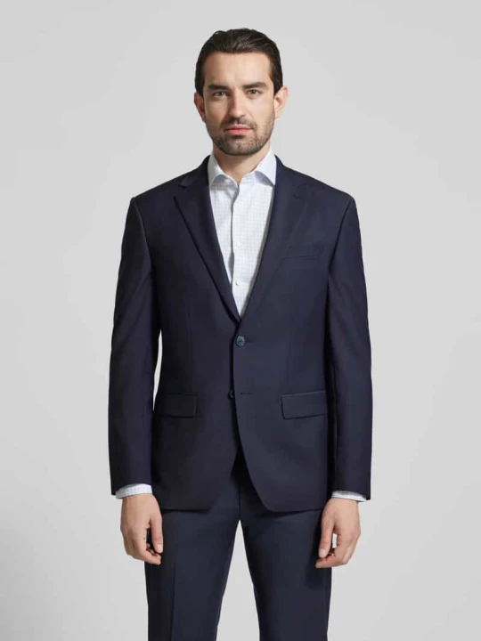 Zdjęcie produktu marynarka na 2 guziki o kroju slim fit z kieszeniami z patką HECHTER PARIS Granatowy
