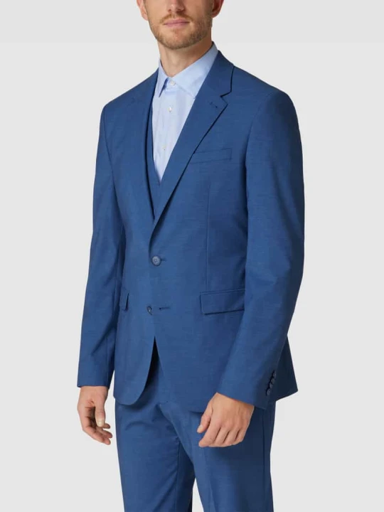 Zdjęcie produktu marynarka na 2 guziki o kroju slim fit z kieszeniami z patką MCNEAL Jeansowy niebieski