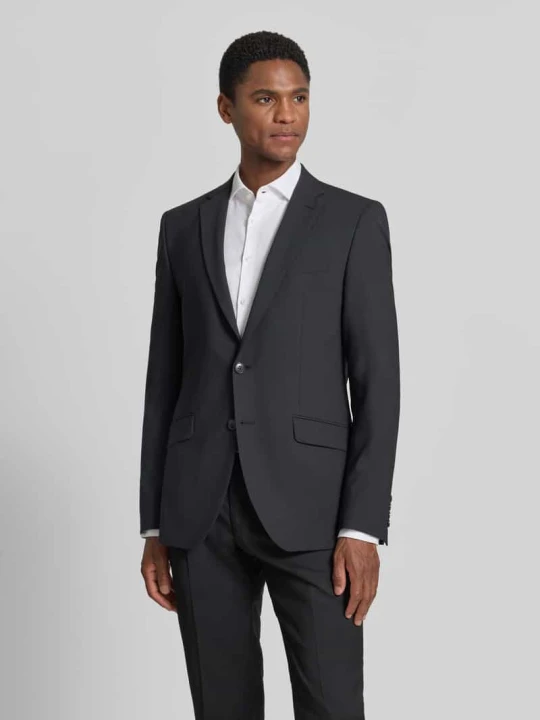 Zdjęcie produktu marynarka na 2 guziki o kroju slim fit z kieszeniami z patką model 'Allan' Digel Czarny