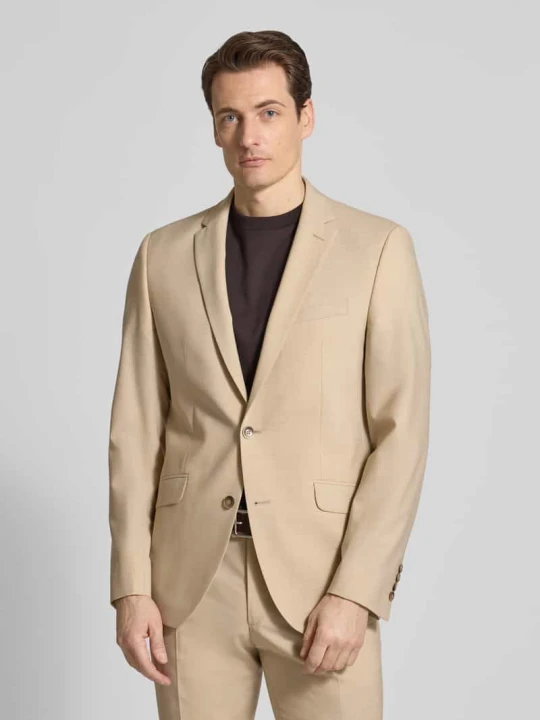 Zdjęcie produktu marynarka na 2 guziki o kroju slim fit z kieszeniami z patką model 'Allan' Digel Beżowy
