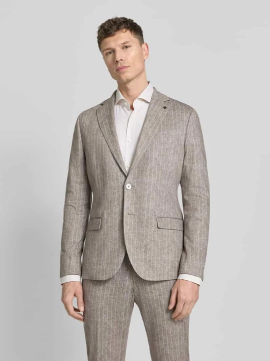Zdjęcie produktu marynarka na 2 guziki o kroju slim fit z kieszeniami z patką model 'Nick' Zuitable Jasnobrązowy