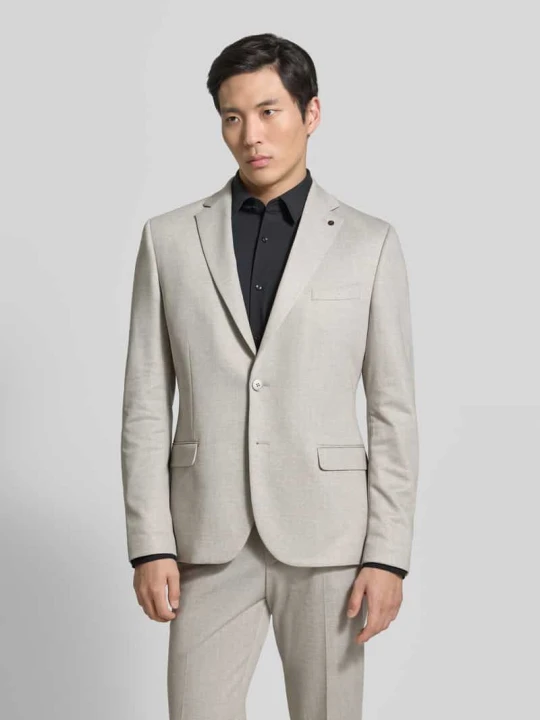Zdjęcie produktu marynarka na 2 guziki o kroju slim fit z kieszeniami z patką model 'Nick' Zuitable Piaskowy