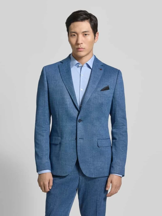 Zdjęcie produktu marynarka na 2 guziki o kroju slim fit z kieszeniami z patką model 'Nick' Zuitable Królewski niebieski