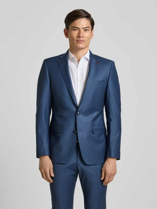 Zdjęcie produktu marynarka na 2 guziki o kroju slim fit z kieszeniami z patką Roy Robson Metaliczny niebieski