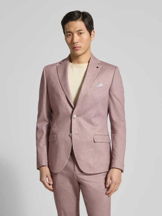 Zdjęcie produktu marynarka na 2 guziki o kroju slim fit z kieszeniami z patką Zuitable Brudnoróżowy