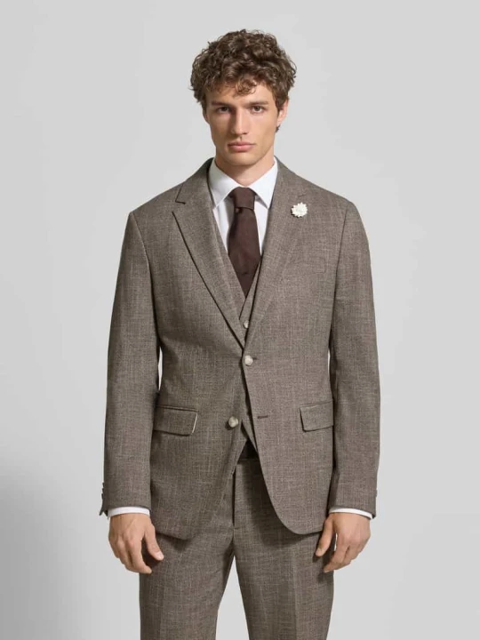 Zdjęcie produktu Marynarka na 2 guziki o kroju slim fit z kołnierzem z połami MCNEAL Średniobrązowy