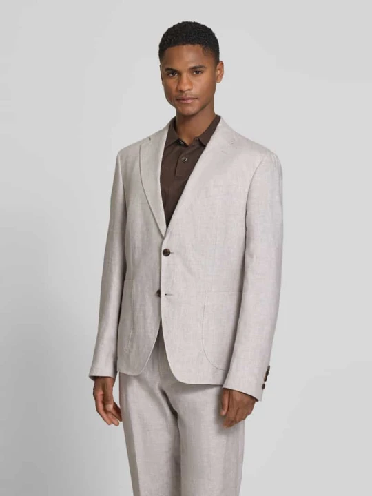 Zdjęcie produktu marynarka na 2 guziki o kroju slim fit z lnu model 'Hoverest' JOOP! Beżowy