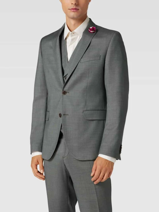 Zdjęcie produktu Marynarka na 2 guziki o kroju slim fit z ozdobnym detalem CG - Club of Gents Zielony