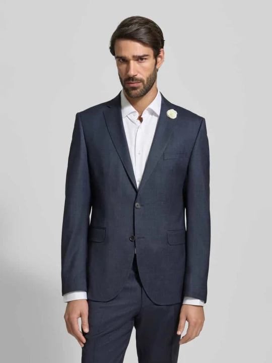 Zdjęcie produktu Marynarka na 2 guziki o kroju slim fit z ozdobnym detalem CG - Club of Gents Granatowy
