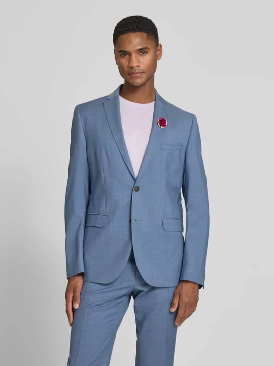 Zdjęcie produktu marynarka na 2 guziki o kroju slim fit z żywej wełny model 'PATRICK' CG - Club of Gents Jasnoniebieski