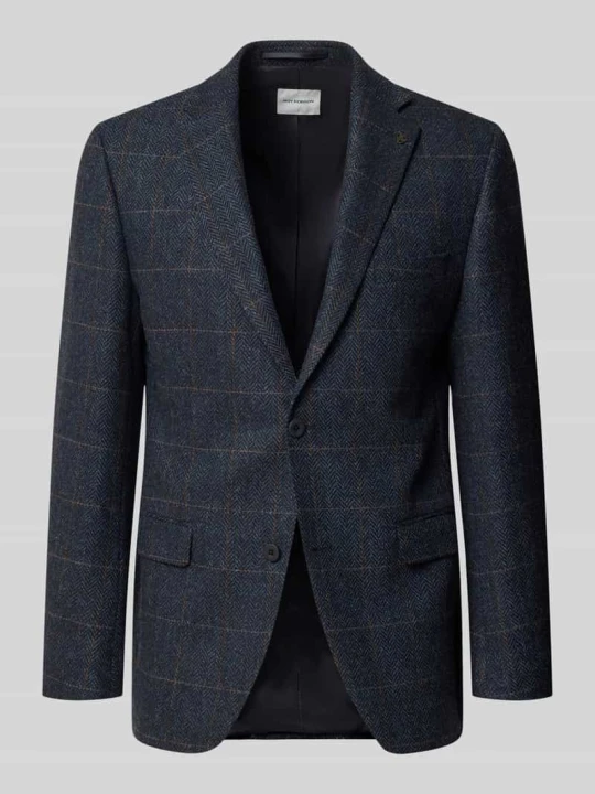 Zdjęcie produktu marynarka na 2 guziki o kroju slim fit z żywej wełny Roy Robson Granatowy