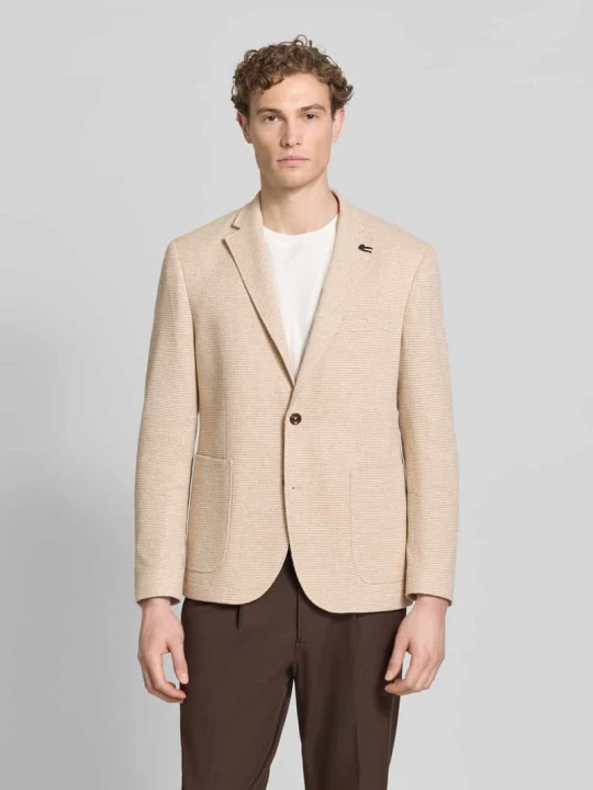 Zdjęcie produktu Marynarka na 2 guziki o kroju slim fit ze strukturalnym wzorem Bugatti Beżowy