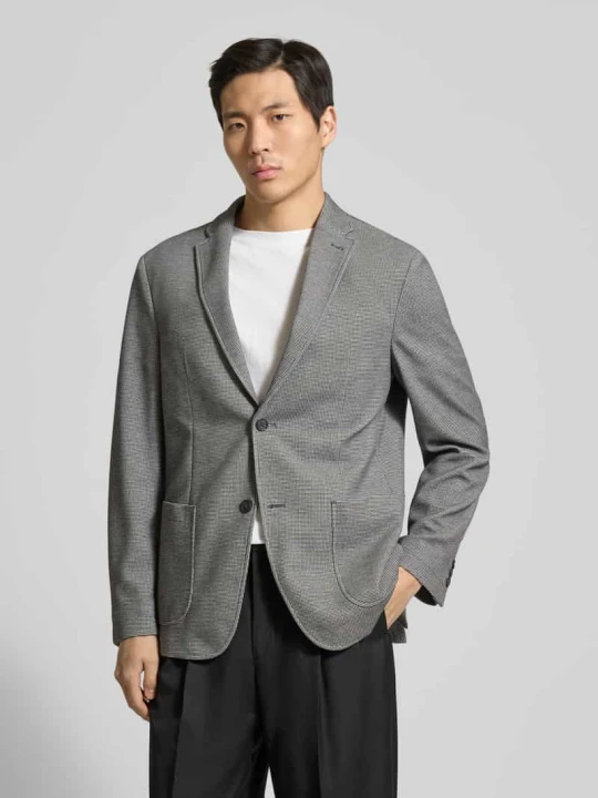 Zdjęcie produktu Marynarka na 2 guziki o kroju slim fit ze strukturalnym wzorem Pierre Cardin Antracytowy