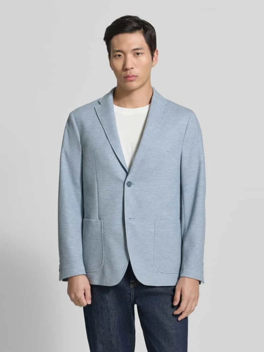 Zdjęcie produktu Marynarka na 2 guziki o kroju slim fit ze strukturalnym wzorem Pierre Cardin Jasnoniebieski
