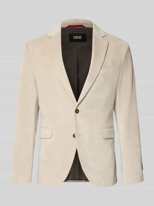 Zdjęcie produktu marynarka na 2 guziki Slim Fit z sztruksu model 'DATA' CINQUE Piaskowy