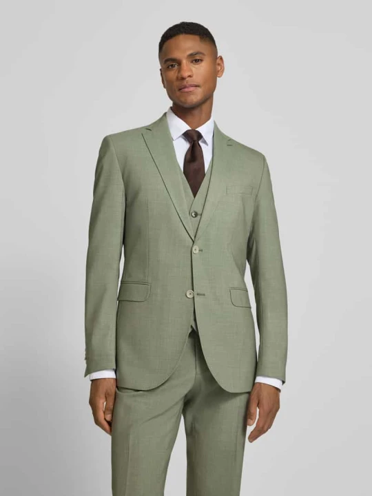 Zdjęcie produktu Marynarka na 2 guziki z patkami przy kieszeniach, krój slim fit, model 'Paul SV' CG - Club of Gents Zielony