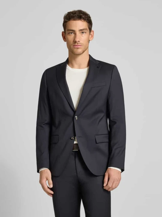 Zdjęcie produktu Marynarka na 2 guziki z patkami przy kieszeniach w kroju slim fit Model 'Move Alesso' Digel Granatowy