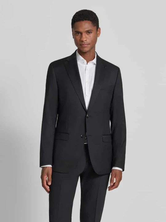 Zdjęcie produktu Marynarka na 2 guziki z patkami przy kieszeniach w kroju slim fit Model 'Move Alesso' Digel Czarny
