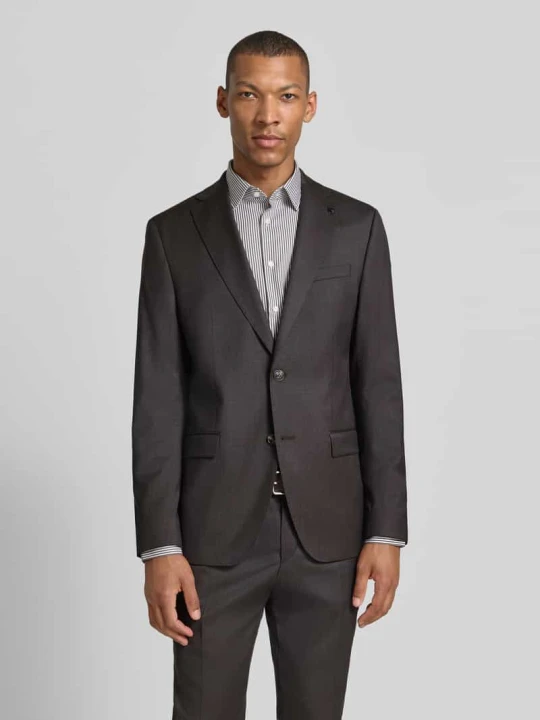 Zdjęcie produktu Marynarka na 2 guziki z patkami przy kieszeniach w kroju slim fit Model 'Move Alesso' Digel Ciemnobrązowy