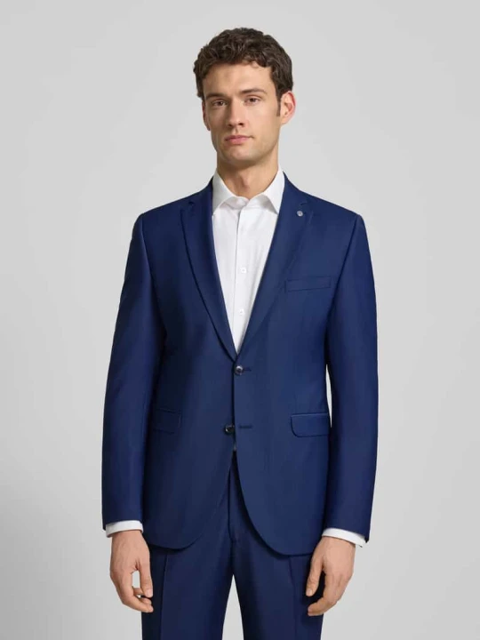 Zdjęcie produktu Marynarka na dwa guziki o kroju regular fit z dodatkiem wełny model ‘CADEN’ CG - Club of Gents Królewski niebieski