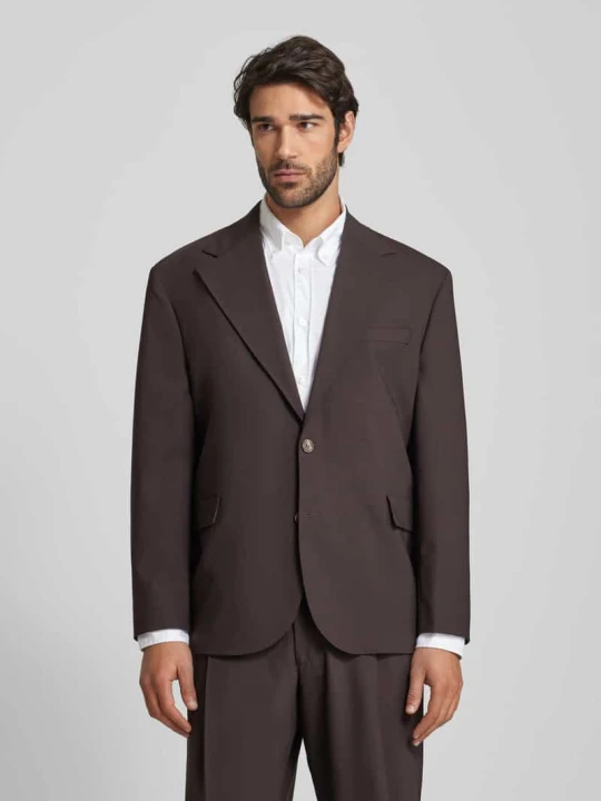Zdjęcie produktu Marynarka na dwa guziki o kroju relaxed fit z kieszeniami z patką model ‘OTTO’ Selected Homme Średniobrązowy