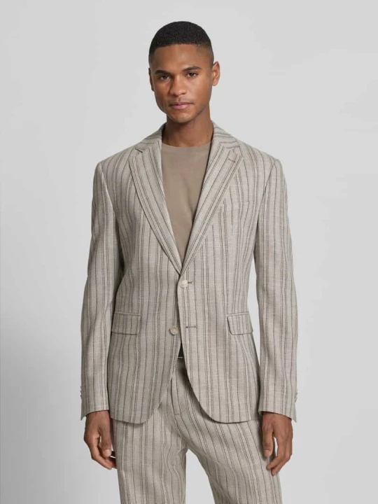 Zdjęcie produktu Marynarka na 2 guziki o kroju slim fit z kieszenie z patką Model 'CIDATA' CINQUE Średnioszary