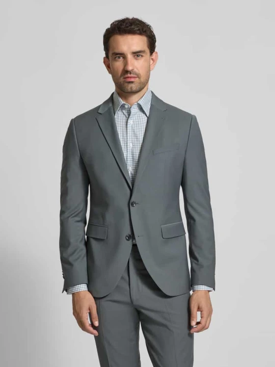 Zdjęcie produktu Marynarka na dwa guziki o kroju slim fit z kieszeniami z patką model ‘Monopoli’ CINQUE Trzcinowy