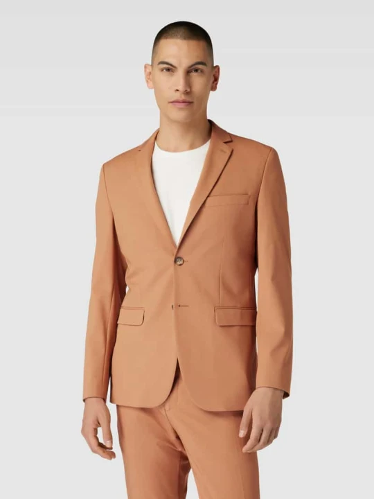 Zdjęcie produktu Marynarka na dwa guziki o kroju slim fit z kołnierzem z połami model ‘LIAM’ Selected Homme Terakotowy
