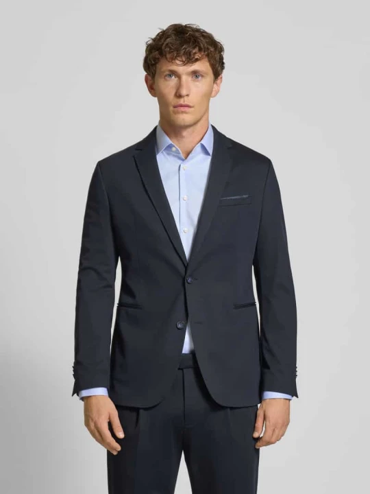 Zdjęcie produktu Marynarka na 2 guziki o kroju slim fit z kieszeniami z wypustkami model „Data” CINQUE Ciemnoniebieski