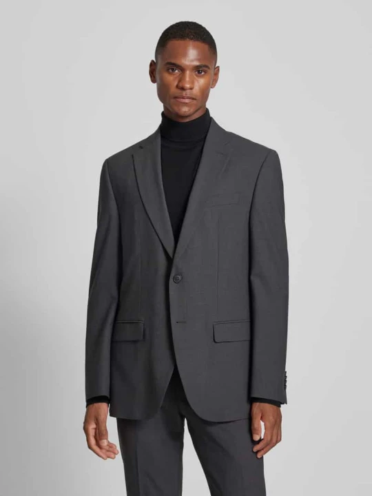 Zdjęcie produktu Marynarka jednorzędowa na dwa guziki z kieszeniami z patkami model 'Grant' Pierre Cardin Antracytowy