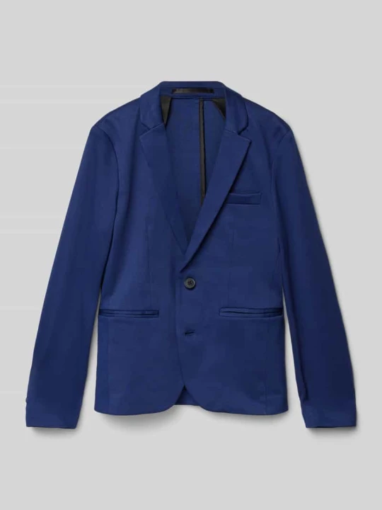 Zdjęcie produktu Marynarka na dwa guziki z lamowanymi kieszeniami i dodatkiem wiskozy model ‘JAXON’ Jack&Jones Niebieski