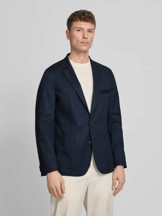 Zdjęcie produktu Marynarka o kroju regular fit z mieszanki bawełny model 'HANFRED' Hugo Granatowy