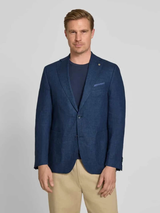 Zdjęcie produktu Marynarka o kroju regular fit z mieszanki lnu model 'Tebbo' Carl Gross Granatowy