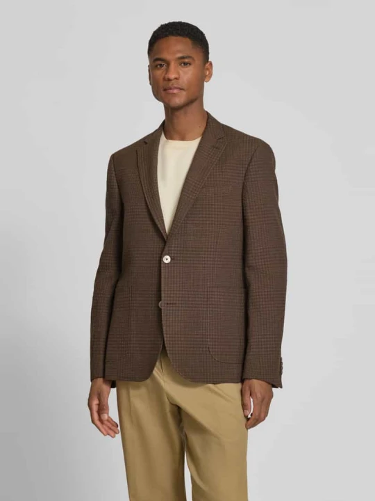 Zdjęcie produktu Marynarka o kroju slim fit na 2 guziki z mieszanki lnu i bawełny Bugatti Średniobrązowy