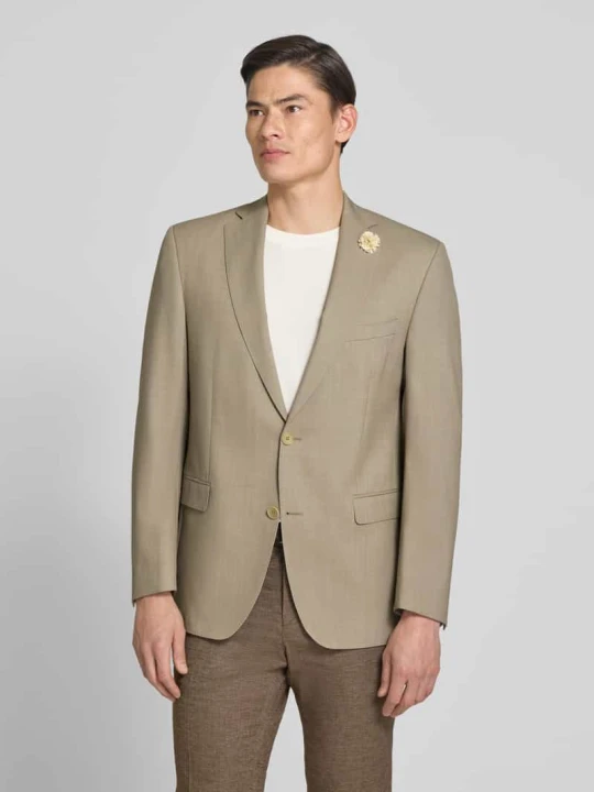 Zdjęcie produktu Marynarka o kroju slim fit na 2 guziki z mieszanki żywej wełny model 'Shelby' Carl Gross Beżowy melanż