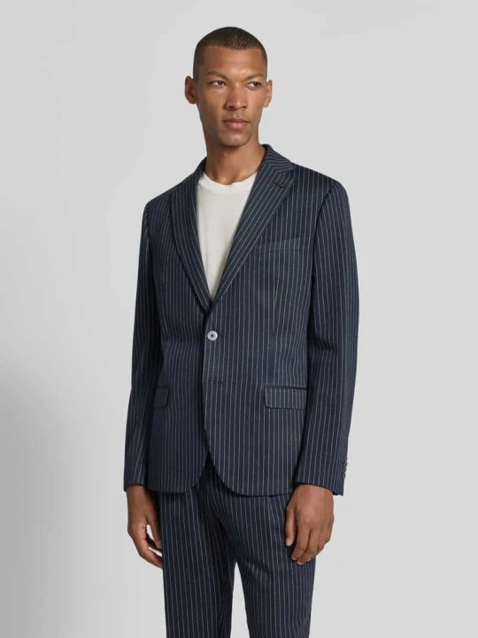 Zdjęcie produktu marynarka o kroju slim fit z brustasza model 'Nick' Zuitable Granatowy