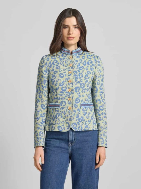 Zdjęcie produktu Marynarka o kroju slim fit z całopowierzchniowym zwierzęcym haftem White Label Zielony