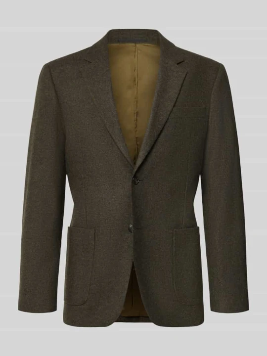 Zdjęcie produktu marynarka o kroju slim fit z czystej wiskozy model 'Justin' Tiger Of Sweden Ciemnozielony