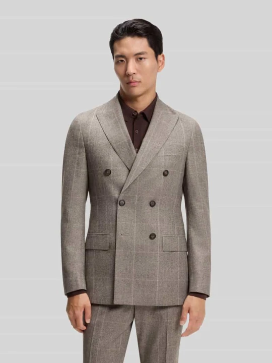 Zdjęcie produktu Marynarka o kroju slim fit z czystej żywej wełny model 'C-Huge-DB-264' Boss Beżowy