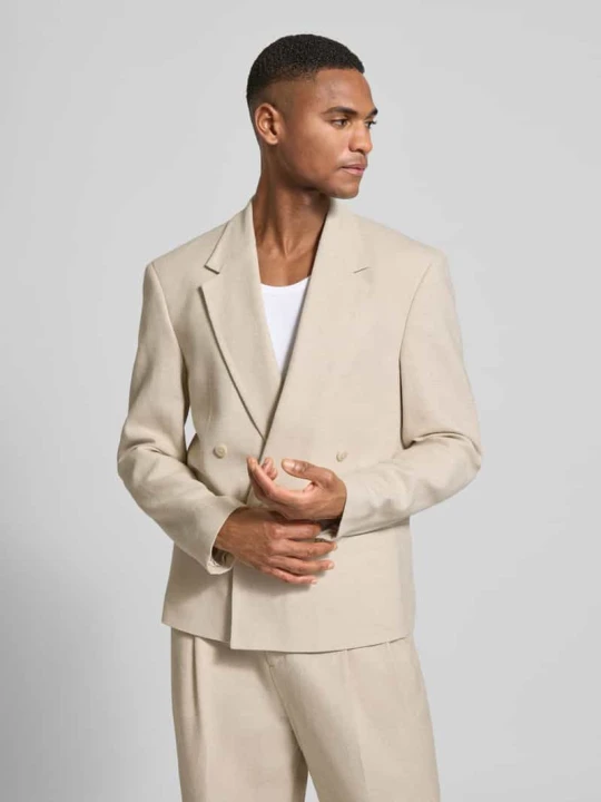Zdjęcie produktu Marynarka o kroju slim fit z domieszką lnu Jake*s Beżowy