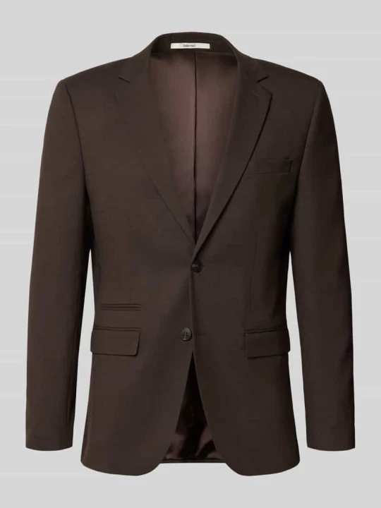 Zdjęcie produktu marynarka o kroju slim fit z dodatkiem wełny model 'SLIM-NEIL' Selected Ciemnobrązowy