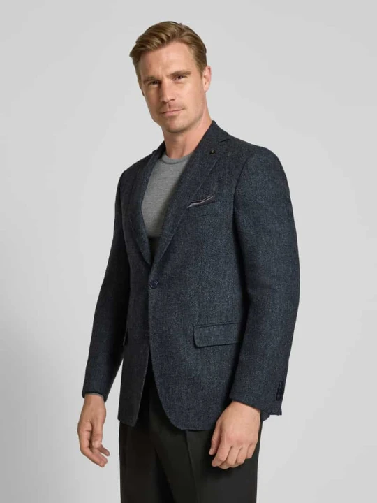 Zdjęcie produktu marynarka o kroju slim fit z dodatkiem wiskozy model 'Theo' Carl Gross Ciemnoniebieski