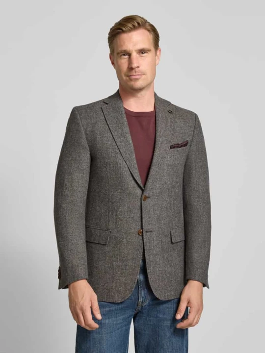 Zdjęcie produktu marynarka o kroju slim fit z dodatkiem wiskozy model 'Theo' Carl Gross Jasnoszary