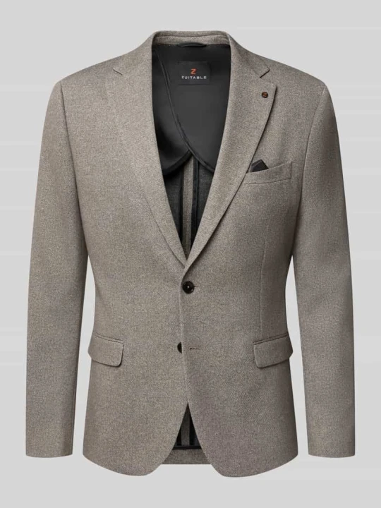Zdjęcie produktu Marynarka o kroju slim fit z domieszką bawełny model 'Nick' Zuitable Piaskowy