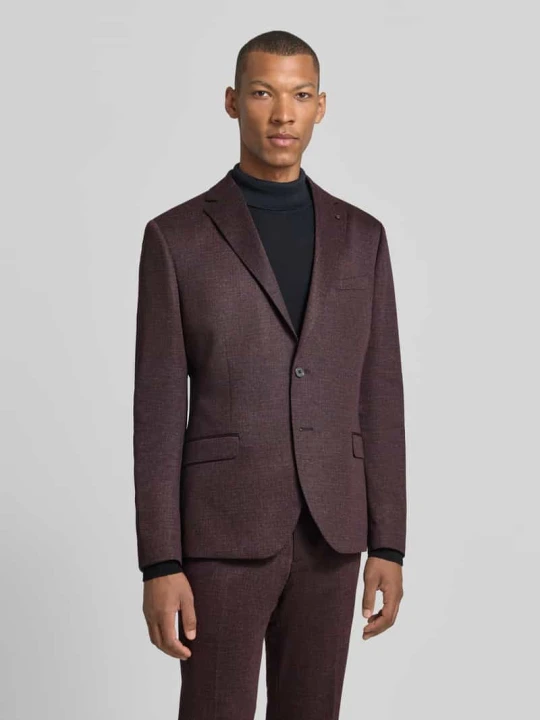 Zdjęcie produktu Marynarka o kroju slim fit z domieszką lyocellu model 'Nick' Zuitable Oberżynowy