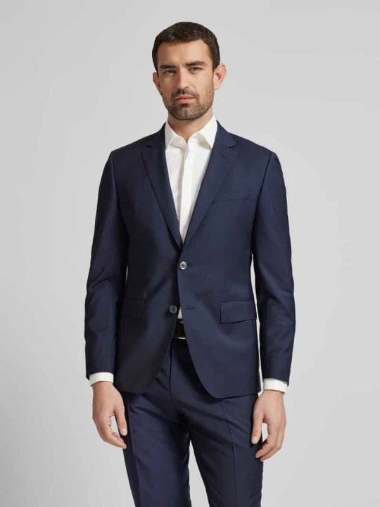 Zdjęcie produktu Marynarka o kroju slim fit z dwoma nachodzącymi na siebie guzikami model ‘Huge’ Boss Granatowy