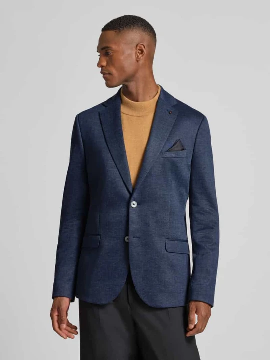 Zdjęcie produktu Marynarka o kroju slim fit z kieszenią na piersi model ‘Nick’ Zuitable Granatowy