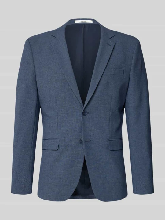 Zdjęcie produktu marynarka o kroju slim fit z kieszenią z wypustką na piersi Selected Ciemnoniebieski
